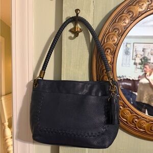 The Sac-Elegant Navy Blue Leather Handbag
